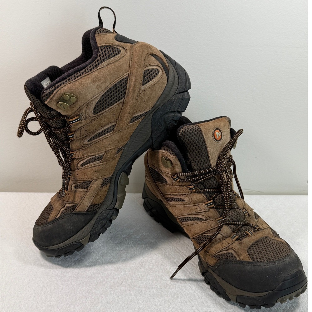 Merrell Hiking Boots Mens 12 Moab 2 Mid Waterproof Earth Brown EUC